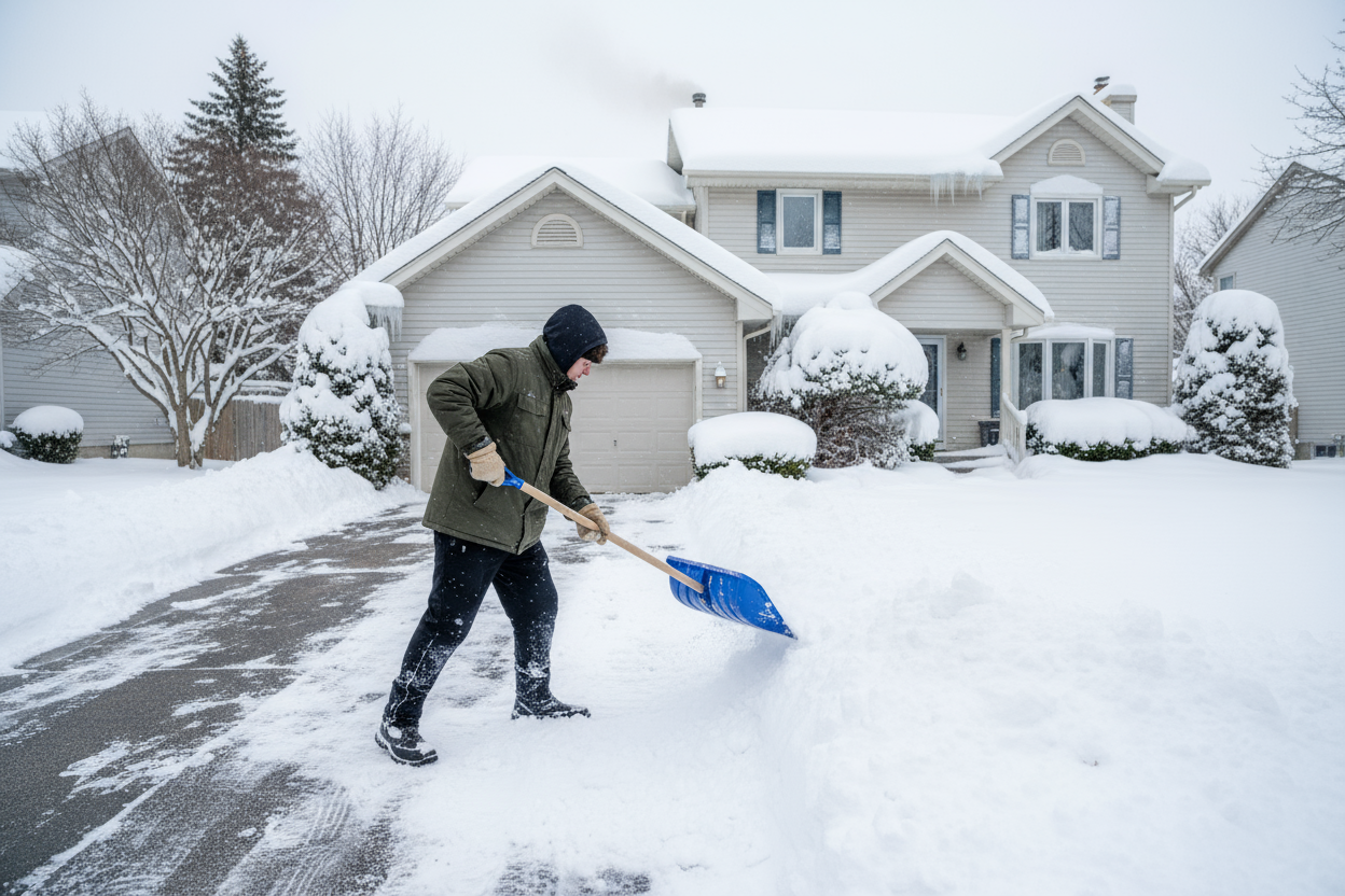 shoveling snow